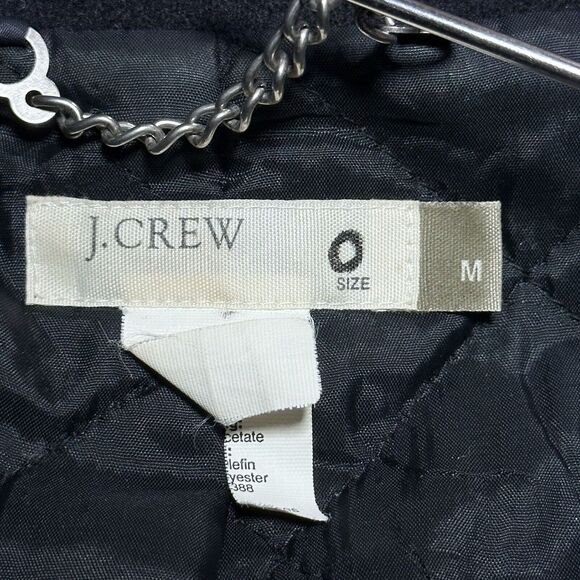 J‎ Crew Double Breasted Wool Blend Insulated Black Coat Women's Size Medium - Picture 10 of 16